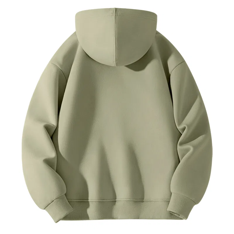 Детский худи с капюшоном флисовый Miniso, Цвет Fleece-Lined Red (B Letter Label Chest Logo) — фото 4