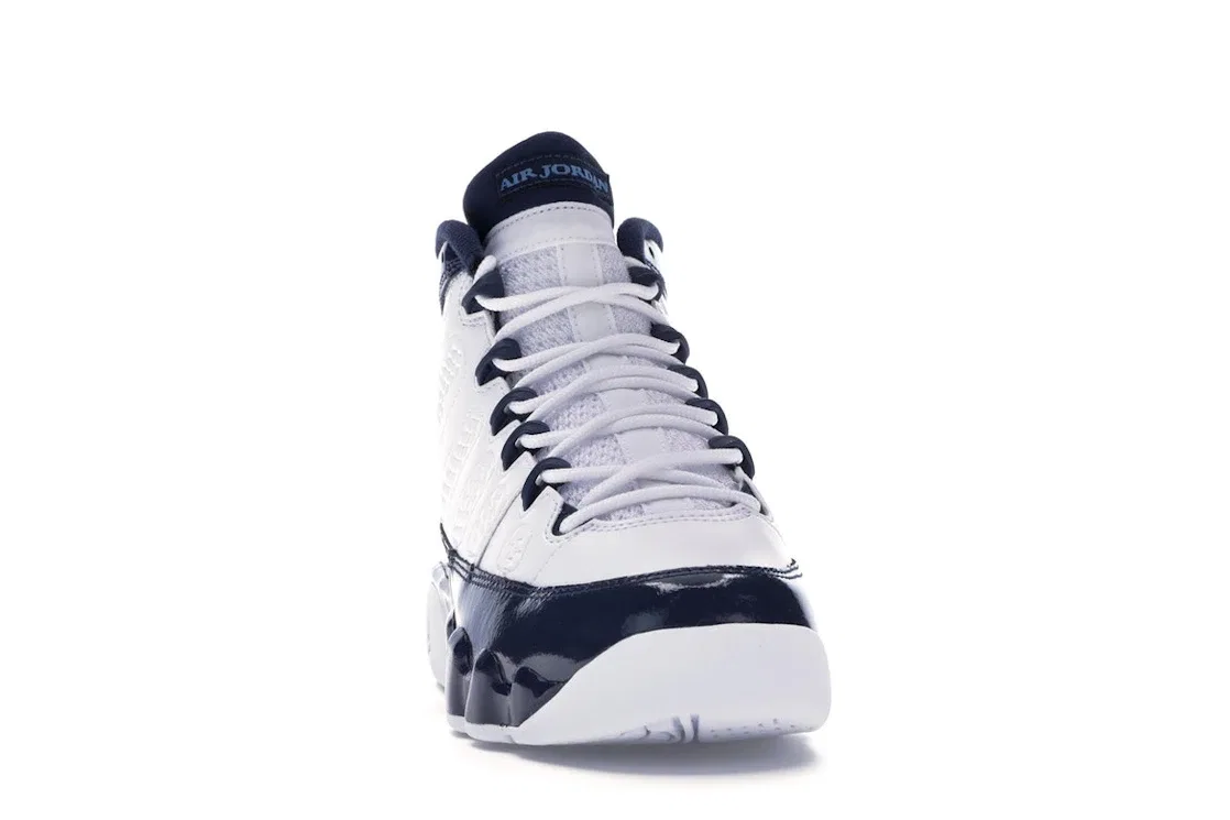 Детские кроссовки Lifestyle с дизайном Jordan 9 Retro Jordan, White/University Blue-Midnight Navy — фото 2