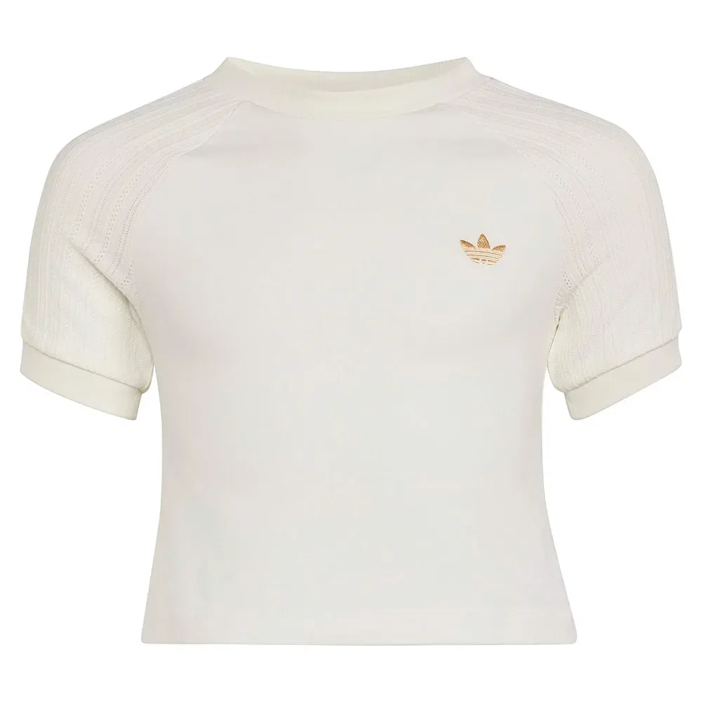 Футболка с коротким рукавом Slim Knitted 3 Stripes Adidas Originals, белый — фото 3