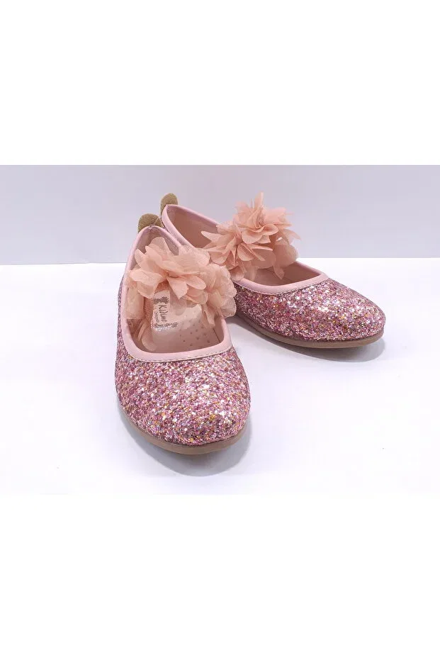 Детские балетки с текстурированным материалом Broken Glass Babet Kidimo, Pink — фото 2