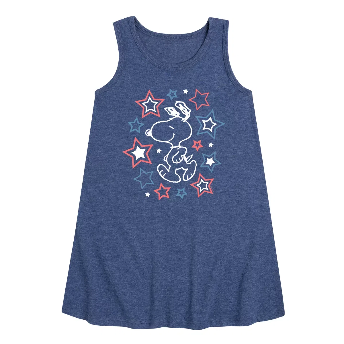 Детское платье-трапеция без рукавов Snoopy Stars Peanuts, Heather Navy
