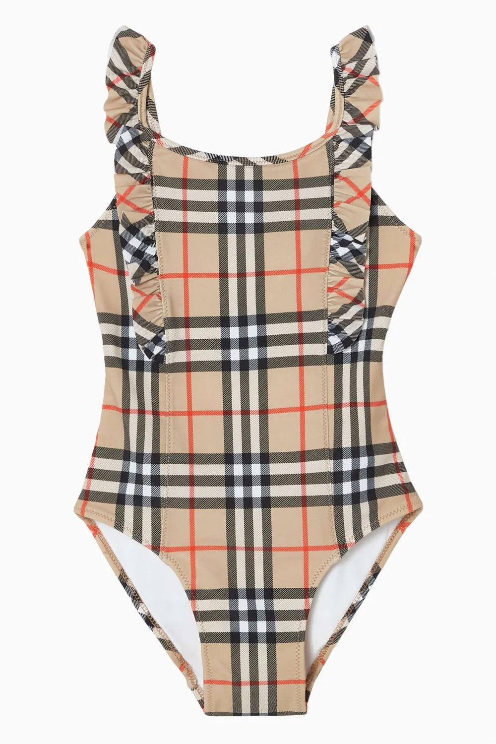 Купальник с оборками в клетку Burberry