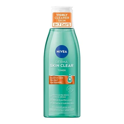 Тоник 200 мл для очищения кожи Derma Skin Clear Nivea, White