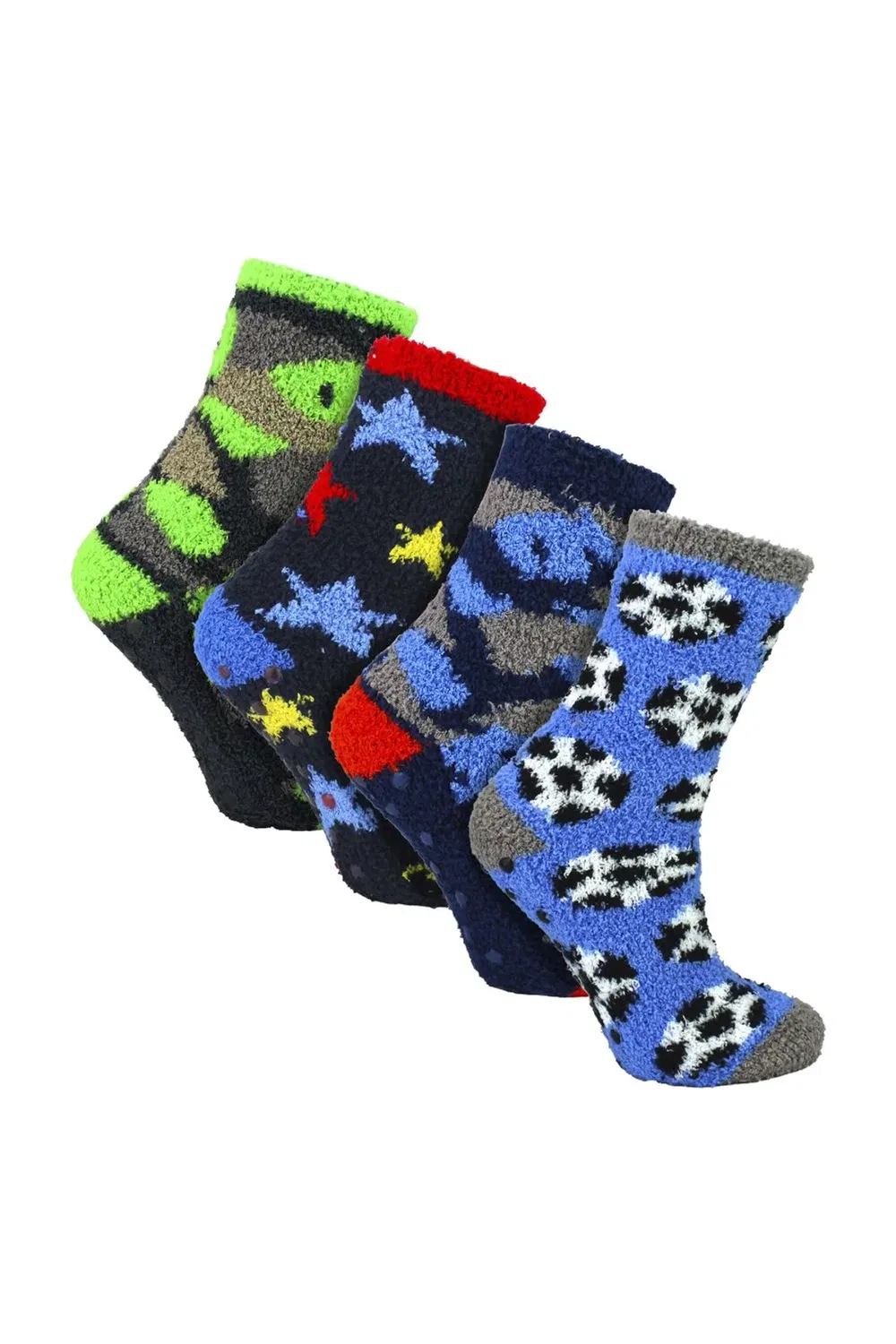 Комплект из 4 пар тапочек-носков с нескользящей подошвой Sock Snob, Blue — фото 4
