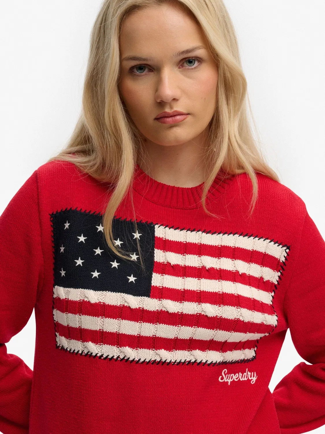 Джемпер женский свободного кроя, Americana Flag Superdry, красный