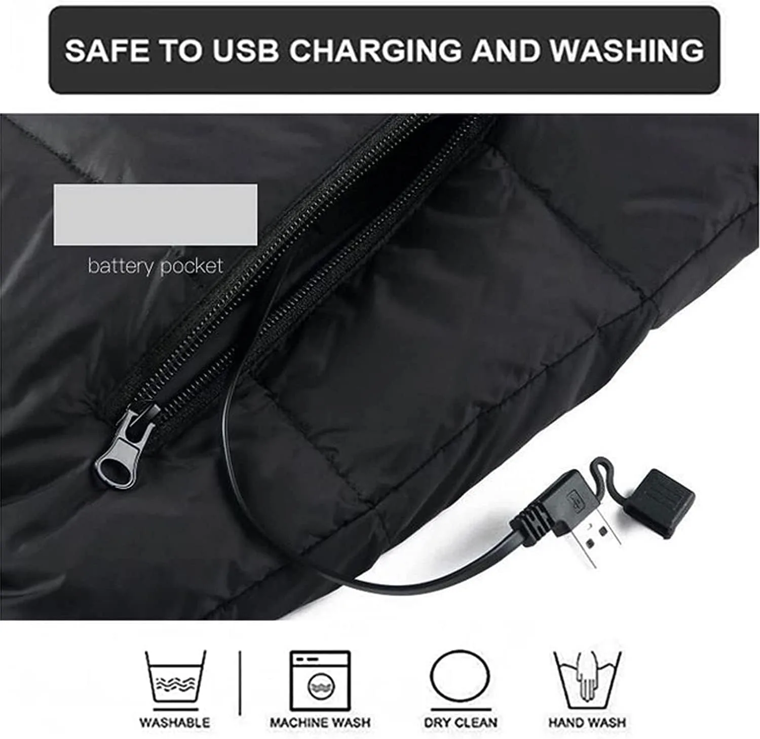 Электрический жилет с подогревом, заряжаемый через USB, теплая куртка с 9 зонами обогрева и 3 температурными режимами Generic, красный — фото 4