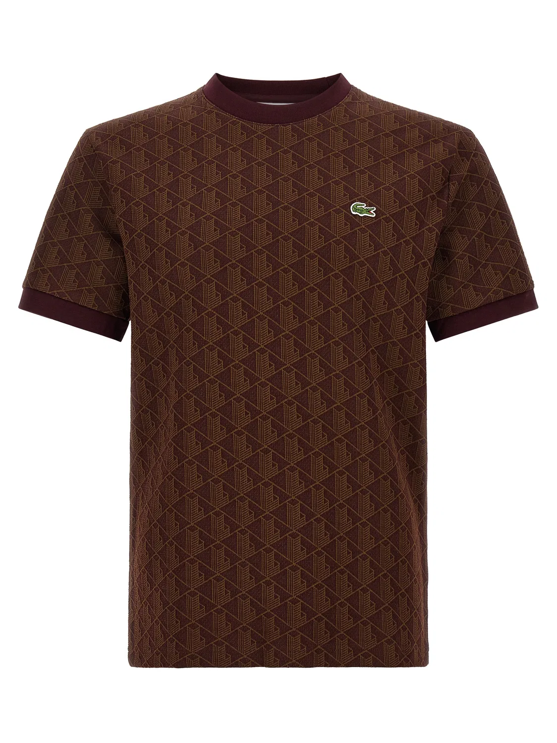 Мужская футболка с жаккардовым узором Lacoste, Brown