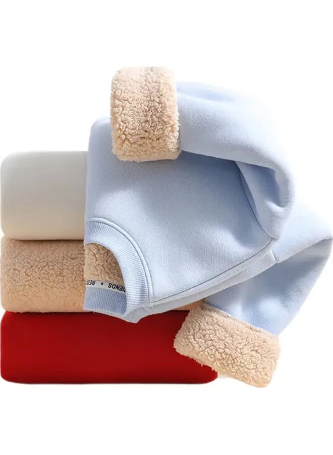 Свитшот утепленный с начесом детский унисекс Classic Teddy, белый — фото 3