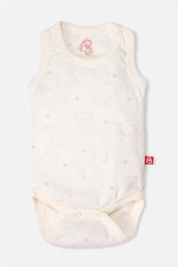 Детский для новорожденных боди-комбинезон с принтом Athlete body 3-piece (cute bear) Bebetto, Blue — фото 4