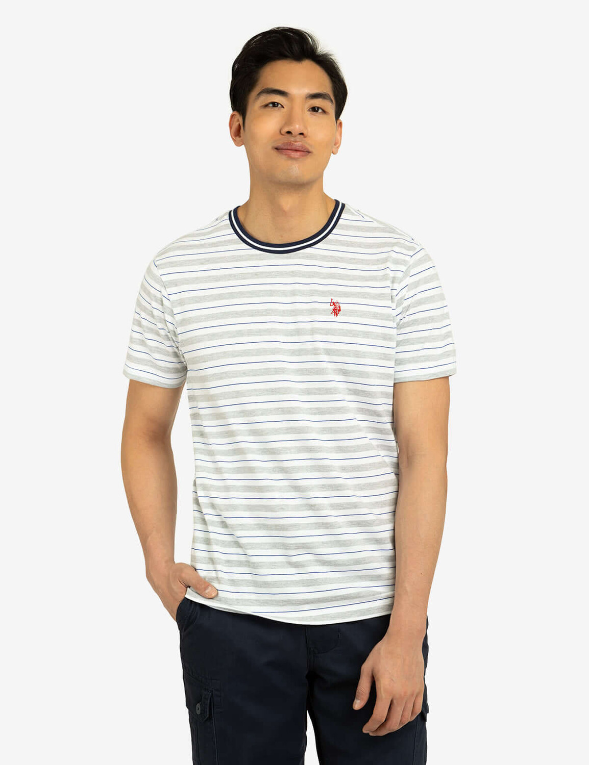 

Футболка U.S. Polo Assn.Yarn Dye Stripe Jersey Crew Neck, белый