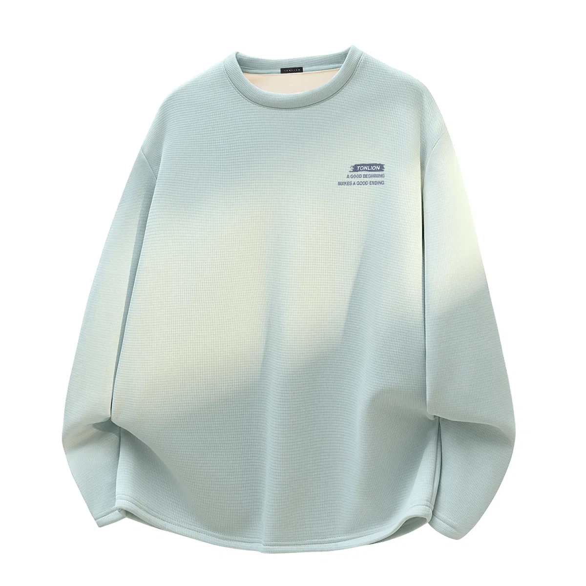 Детский лонгслив из футера с начесом Waffle Knit Tonlion, Цвет Heather Navy