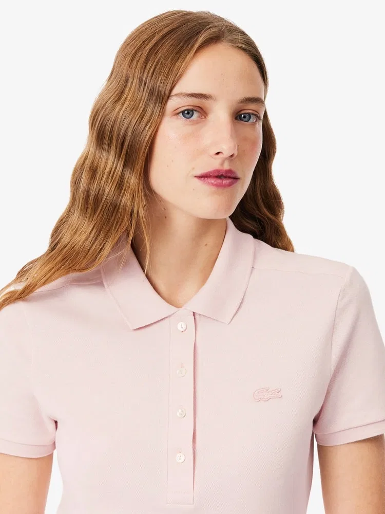 Платье-поло LACOSTE Slim Fit, Розовое — фото 2