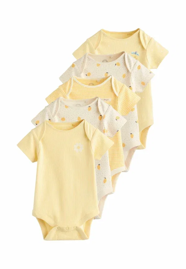 Боди хлопковое Regular fit - 5 pack short sleeve - body Next, Yellow Lemons, желтый