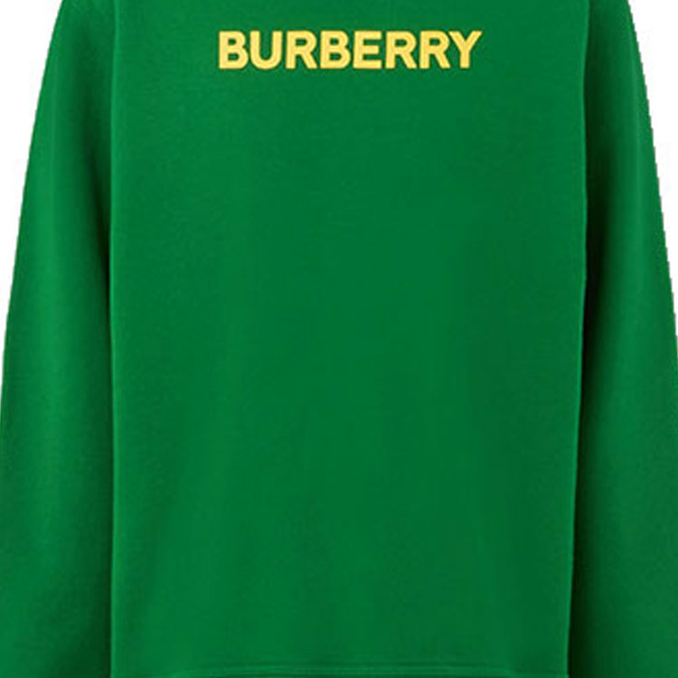 Свитер Burberry хлопковый с принтом логотипа, зеленый — фото 3
