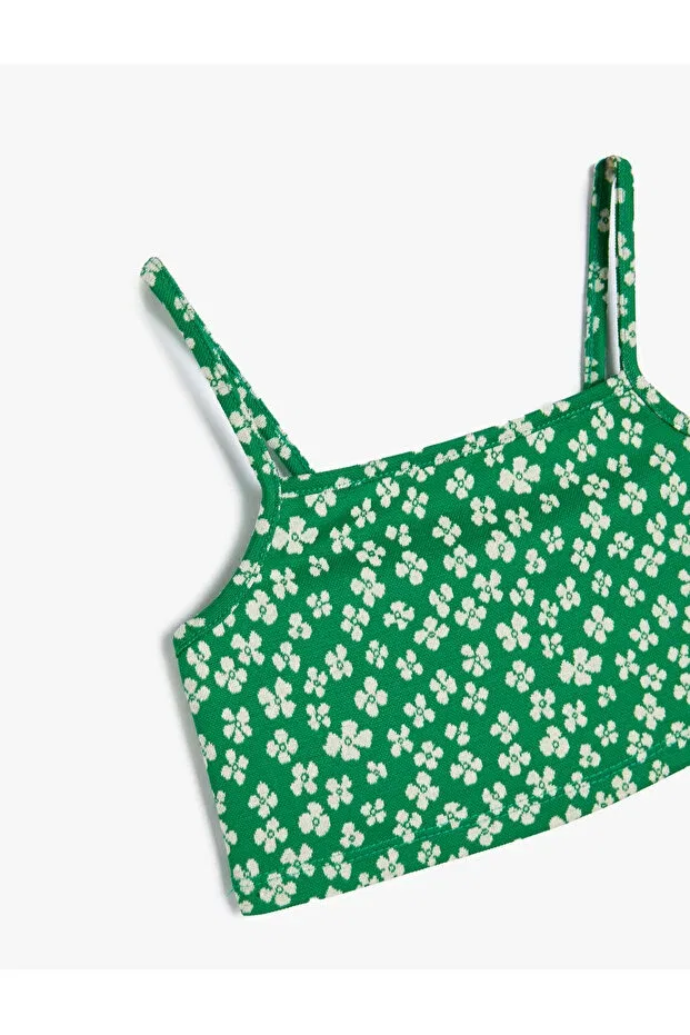 Детский топ для девочек с принтом Koton, Green Patterned — фото 3