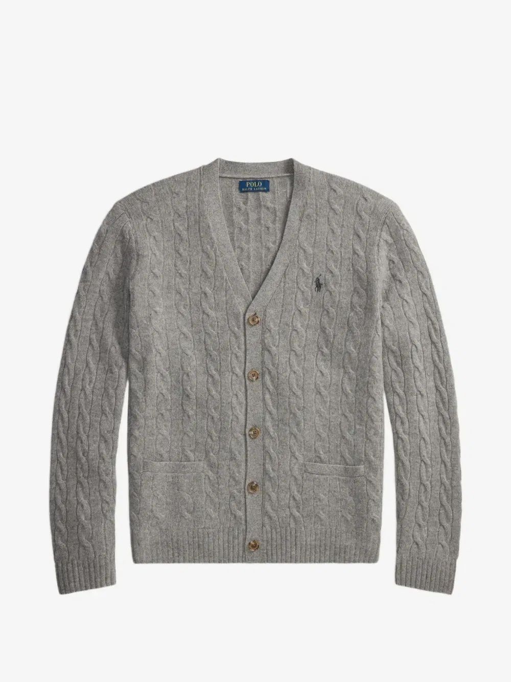 Кардиган фактурной вязки Polo Ralph Lauren, серый
