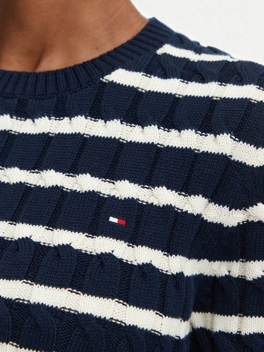 Женский пуловер стандартного кроя Cable Mid Tommy Hilfiger, темно-синий — фото 4