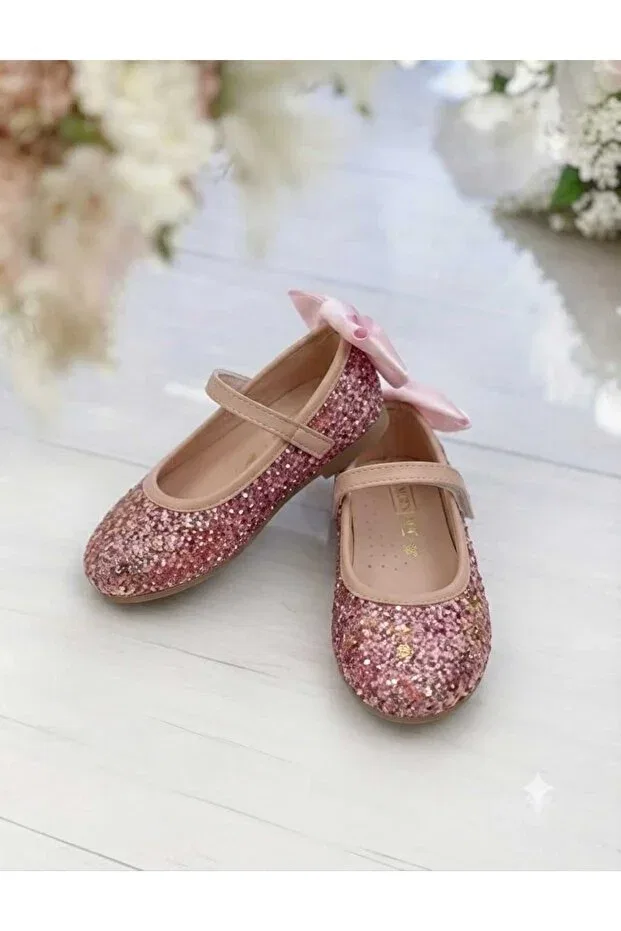 Детские балетки для девочек с бантом Pediashoes, Pink — фото 2