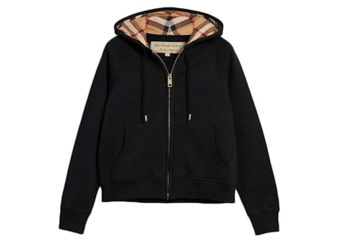 Женская худи с капюшоном на молнии с принтом Hood Burberry, Black Archive Beige
