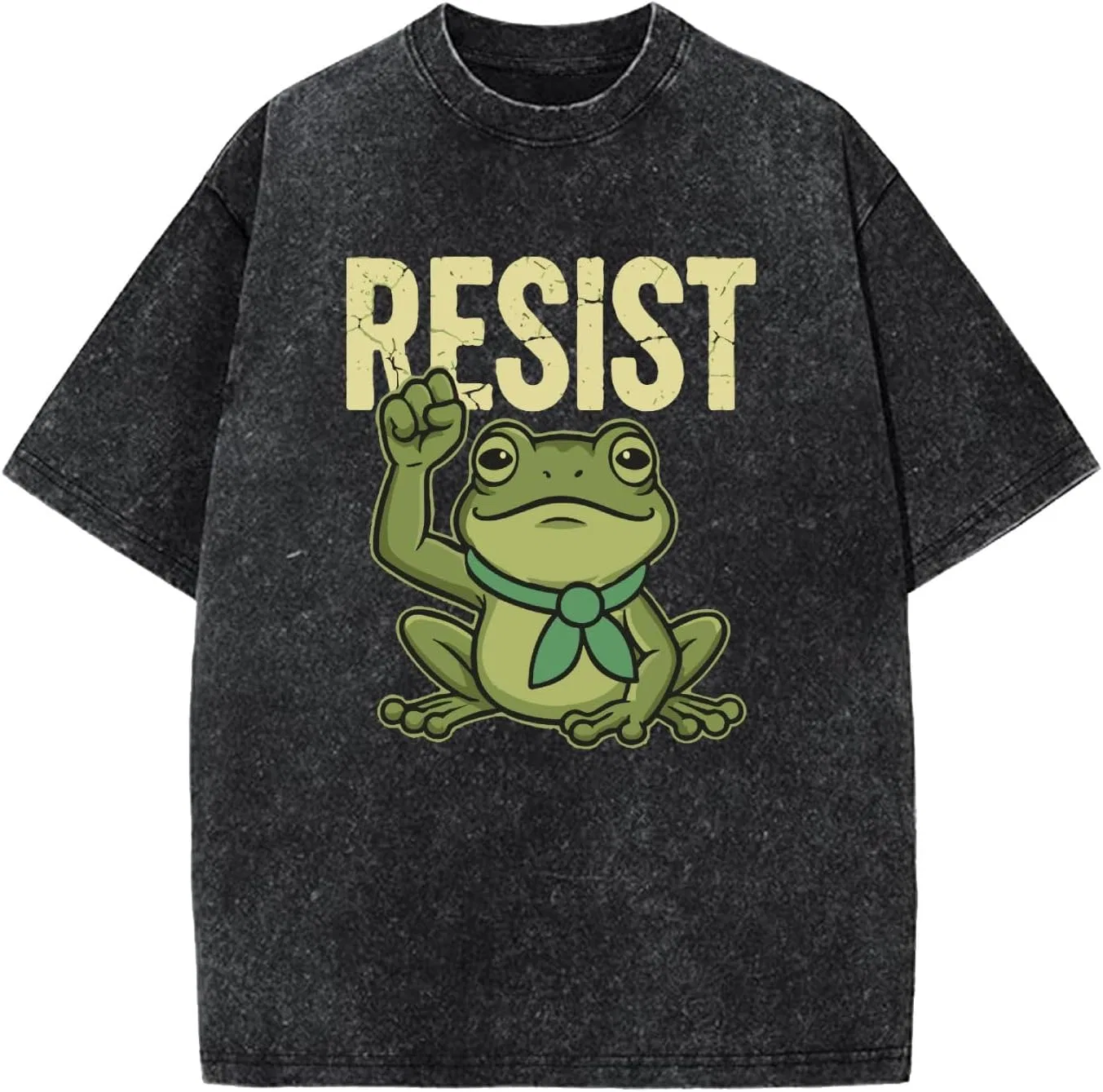 Мужская футболка с принтом лягушки Frogs Against Fascism, Wash Black