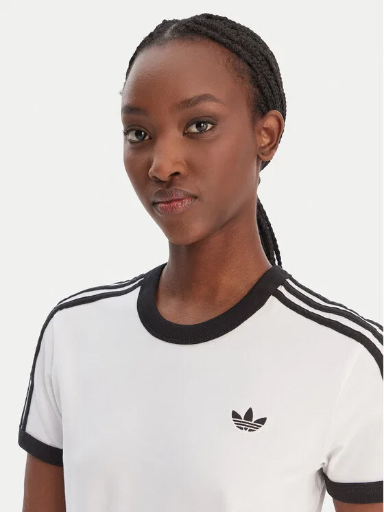 Футболка slim fit 3-Stripes Adidas, белый — фото 4
