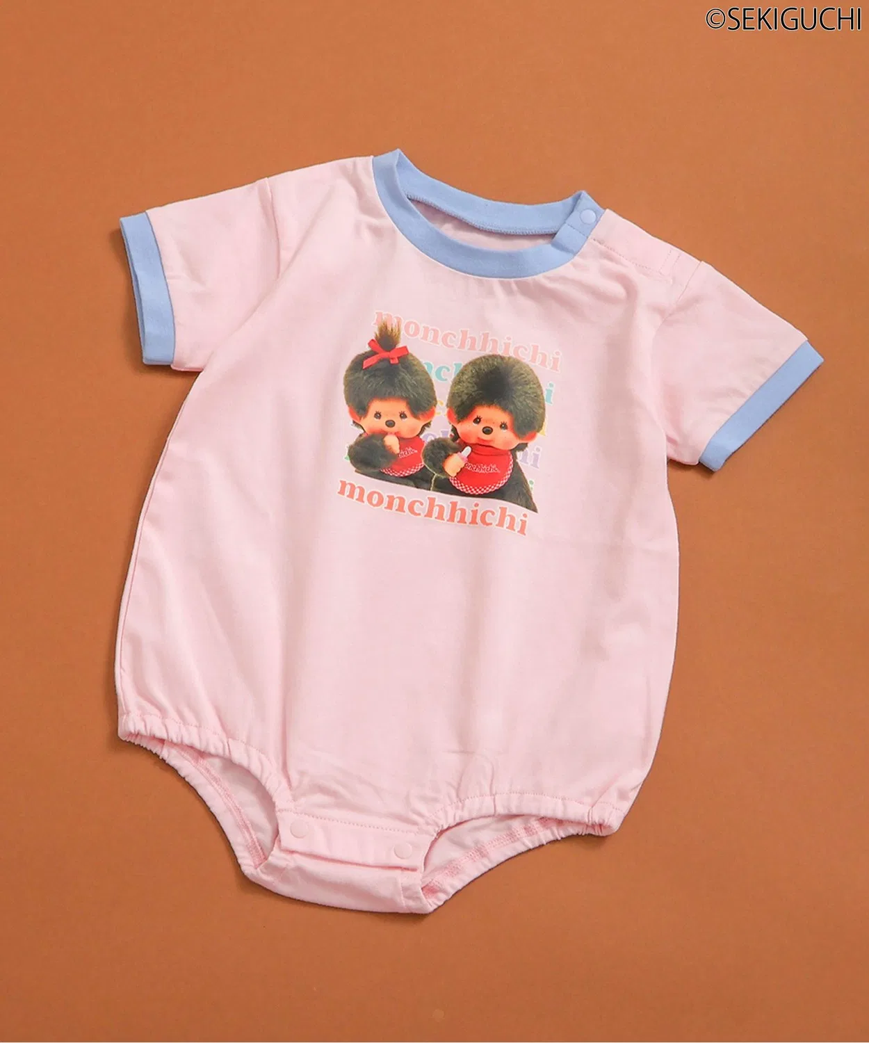 Детский боди-комбинезон с принтом Monchhichi, модель Ringer Bodysuit, apres les cours, Pink