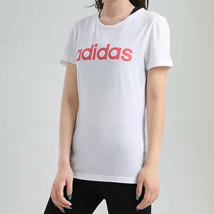 Футболка с принтом алфавит Adidas, белая — фото 3