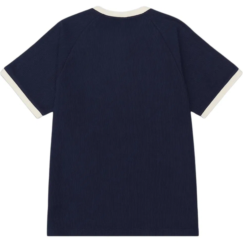 Детская футболка с круглым вырезом Adidas Originals 3S T Shirts Unisex, Marine Blue — фото 3