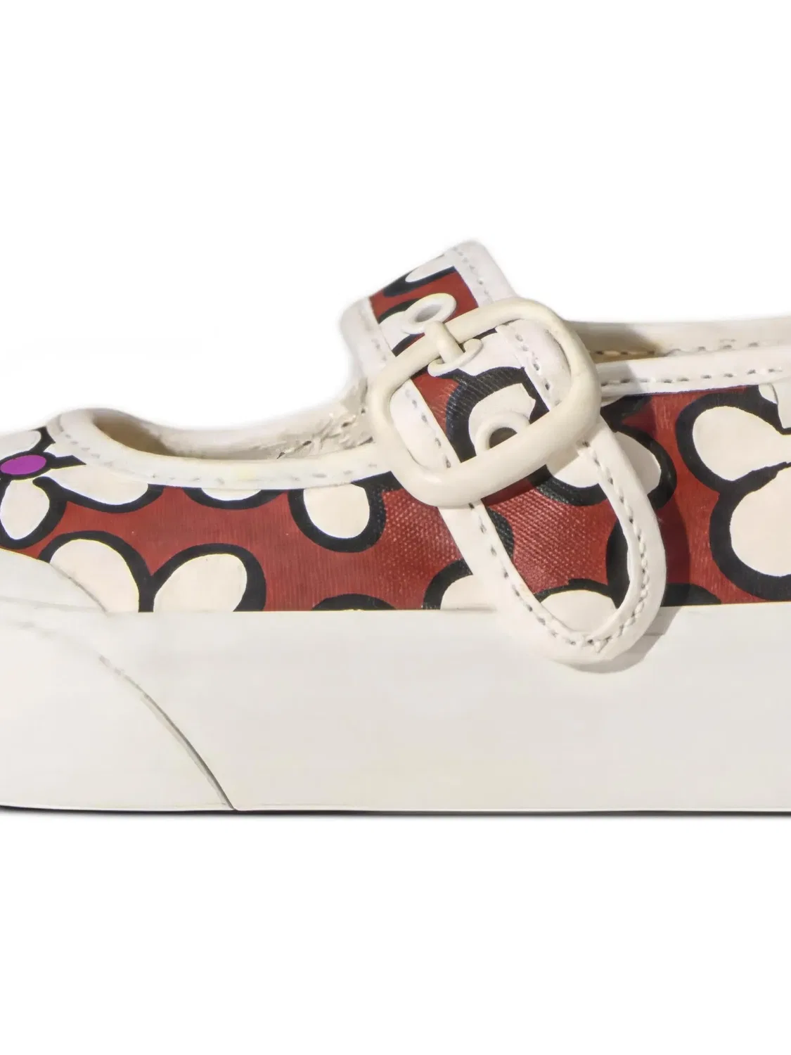 Кроссовки Мэри Джейн с цветочным принтом Vans Kids, коричневый — фото 2