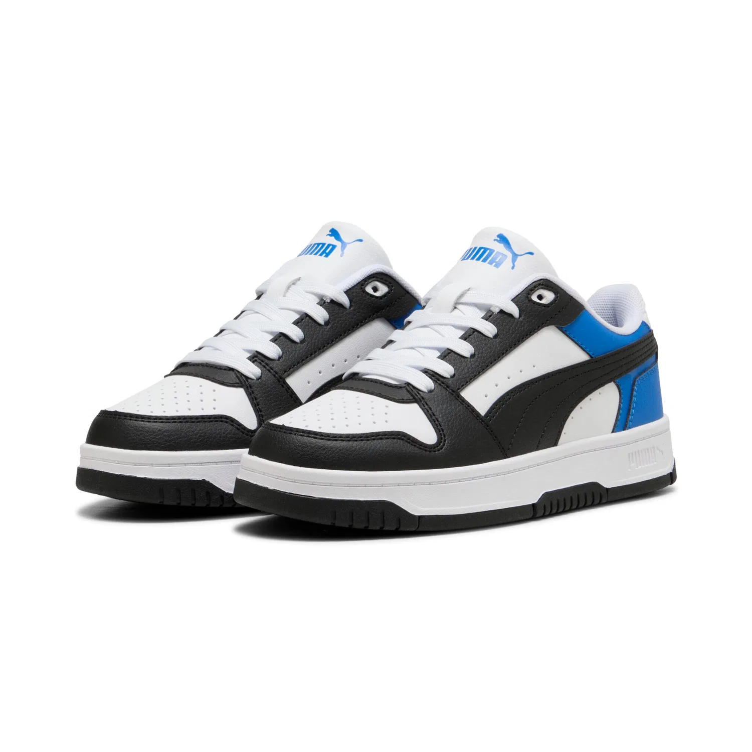 Детские кроссовки на шнуровке Rebound Slam Lo Jr PUMA, White/Black/Team Royal