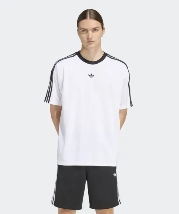 Футболка с жаккардовым трикотажем, белая, Adidas