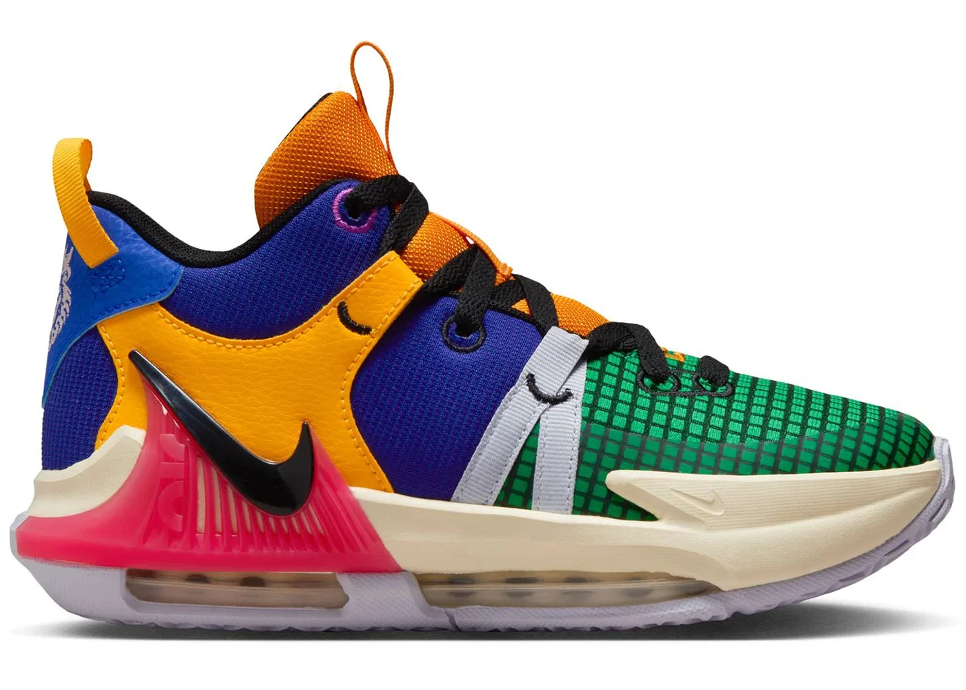 Детские кроссовки для баскетбола Nike LeBron Witness 7, Vivid Purple/Sea Coral/Oxygen Purple/Black