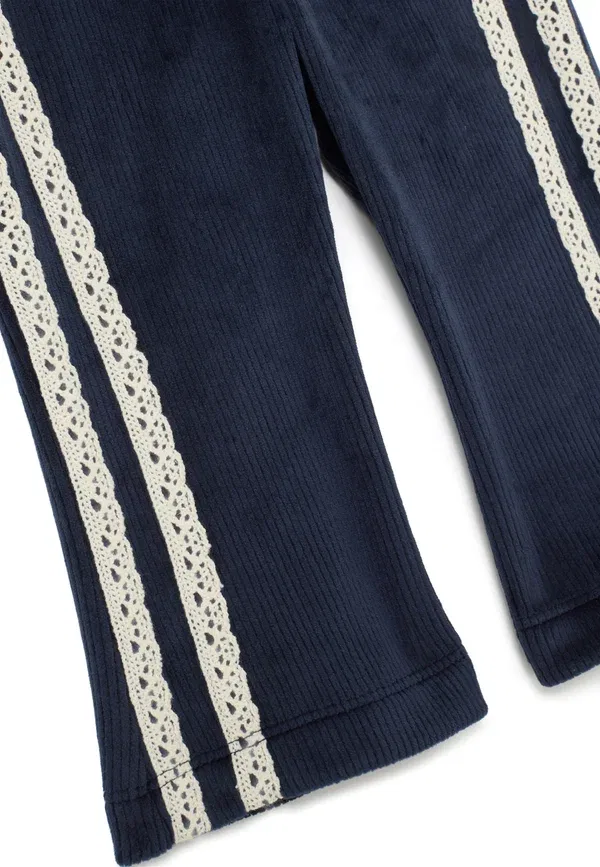 Брюки вельветовые Treggings with flare Ovs, Dark blue, темно-синий — фото 4