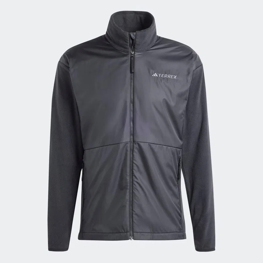 Ветровка флисовая с капюшоном adidas, Черный