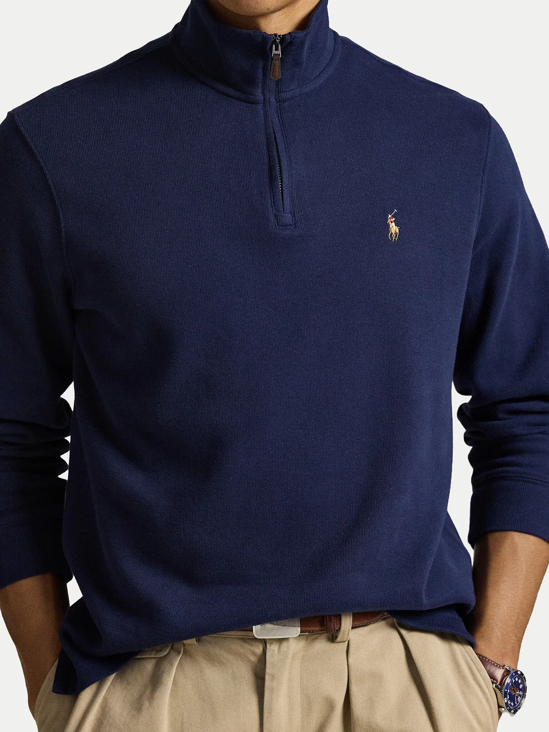Мужской пуловер стандартного кроя Polo Ralph Lauren, темно-синий — фото 4