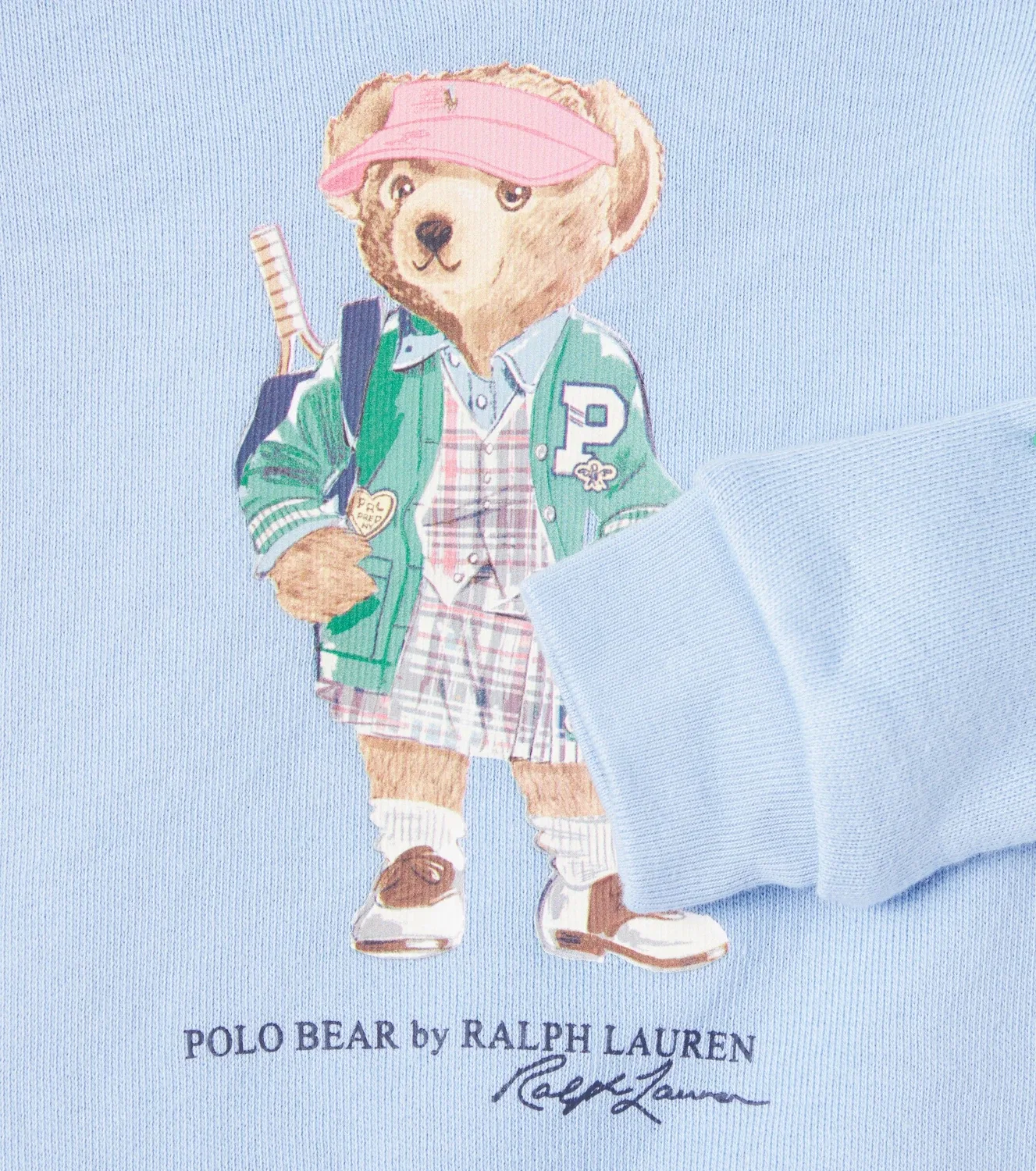 Детская толстовка из хлопкового флиса с принтом Polo Bear, Polo Ralph Lauren Kids, синий — фото 3