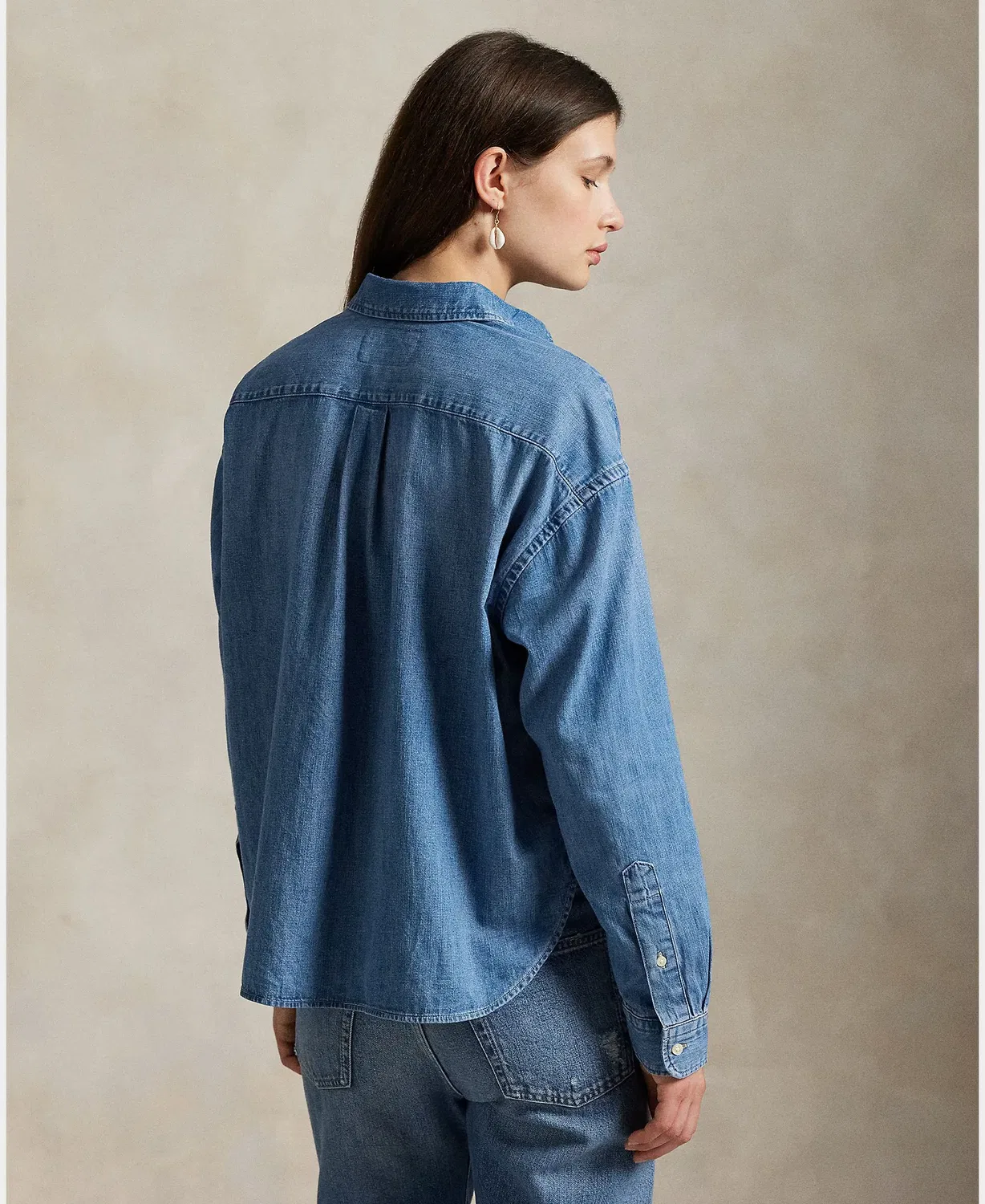 Женская джинсовая рубашка с вышивкой Polo Ralph Lauren, Denim — фото 2