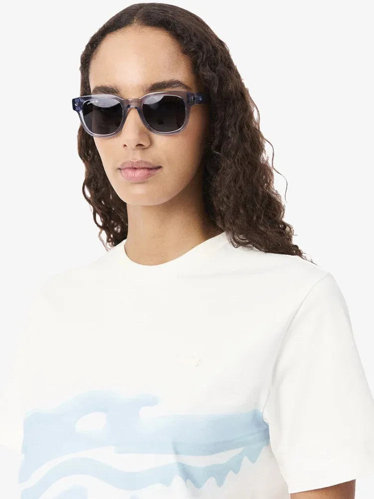 Футболка LACOSTE Croc Graphic, Белая — фото 2
