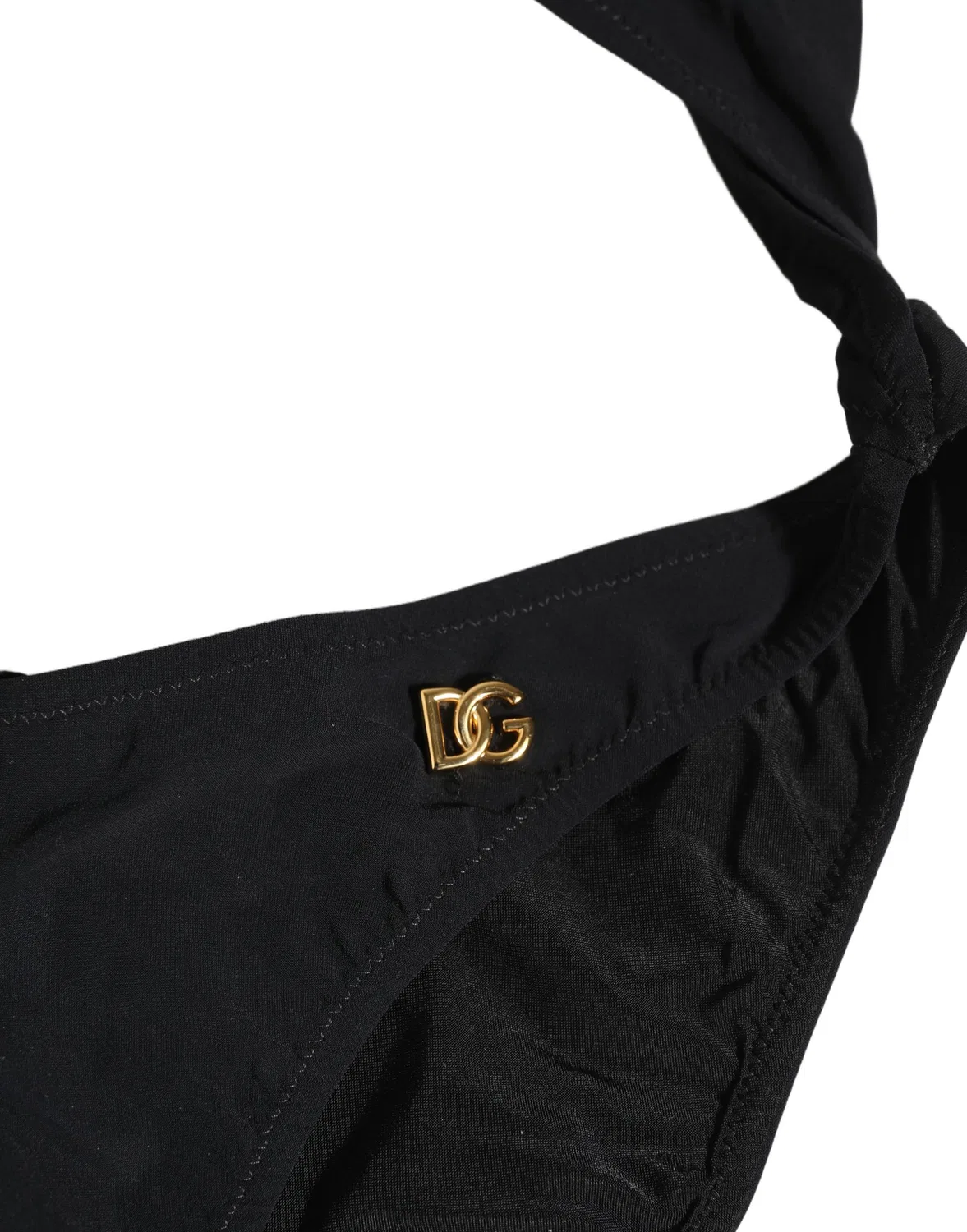 Женский купальник слитный с вырезом и золотым логотипом Dolce & Gabbana, Black — фото 4