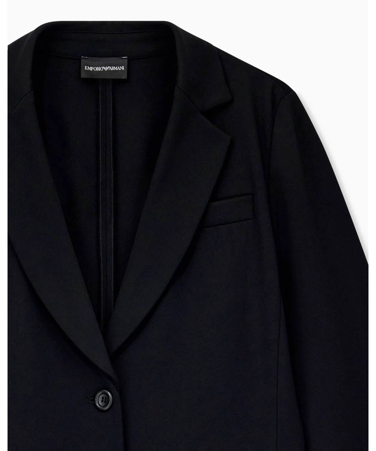 Женский пиджак из эластичного вискозного джерси, свободного кроя, Travel Essential EMPORIO ARMANI, Черный — фото 4