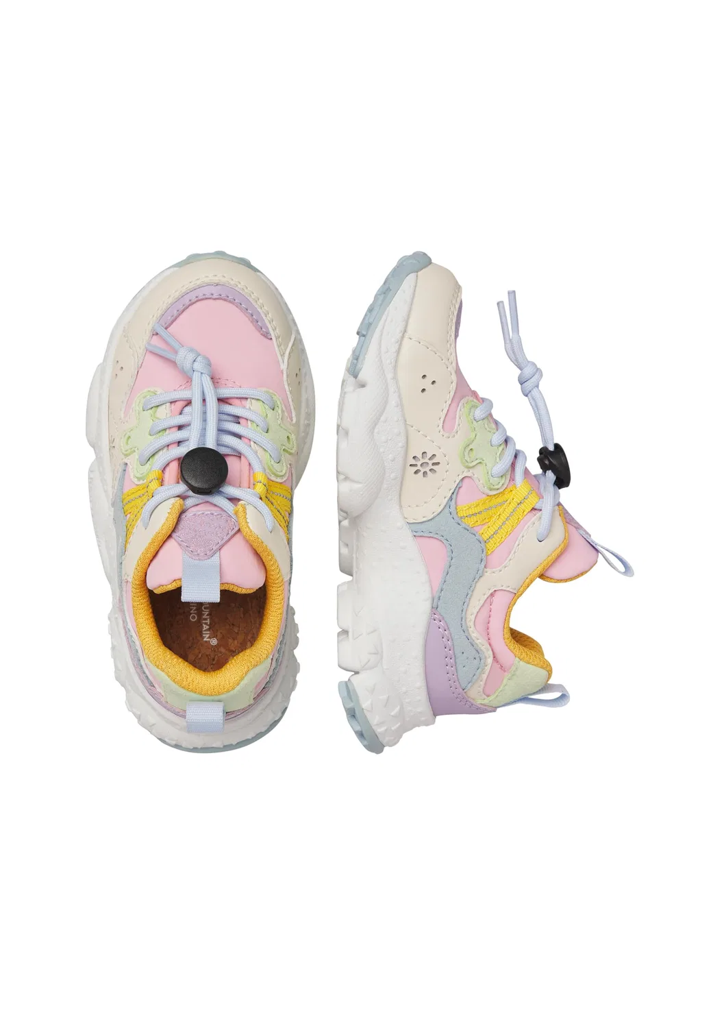Детские кроссовки для девочек из экокожи и технической ткани Yamano 3 Junior Naturino, Rosa Celeste Bianco — фото 2