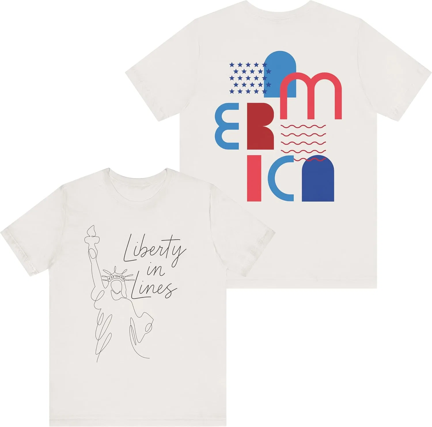 Унисекс футболка с принтом Statue of Liberty Bella+canvas, Vintage White
