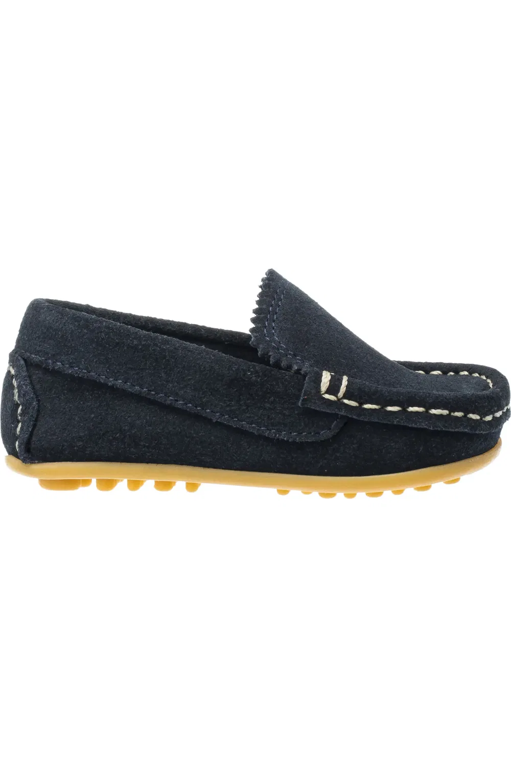 Мокасины детские на резиновой подошве Antton Moc Toe Driving Loafer Elephantito, Suede Blue — фото 2