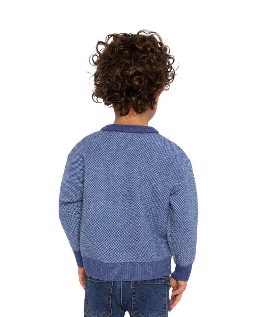 Свитер с текстурным ромбовидным узором Deux par Deux, Blue Knit — фото 4