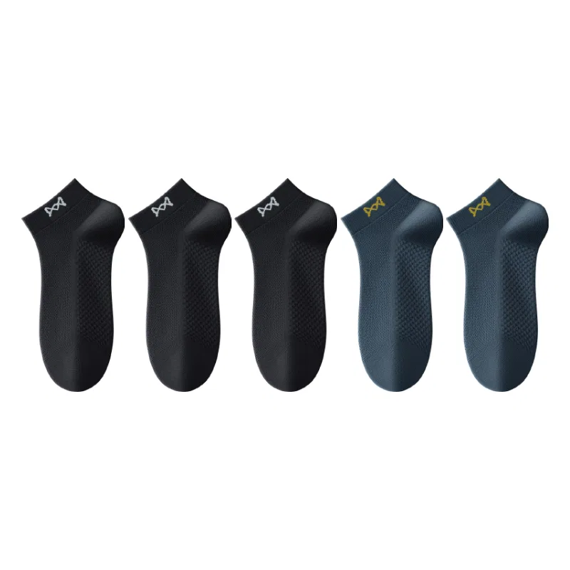 Детские носки-невидимки набор из 5 пар, Black 3 + Blue Gray 2, MIIOW