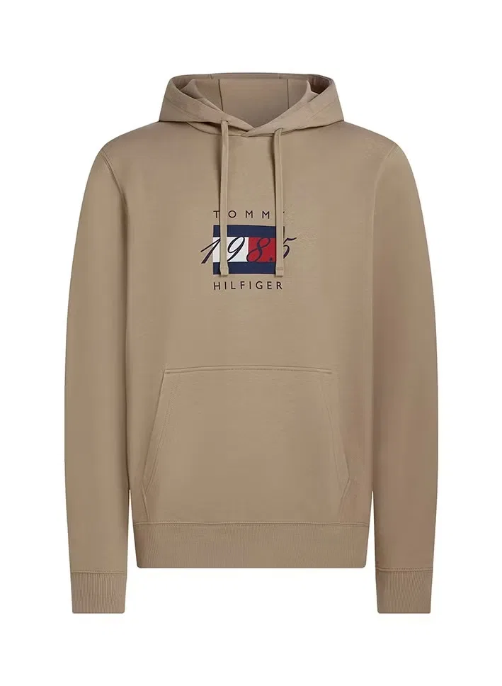 Худи с принтом флага Tommy Hilfiger, бежевый