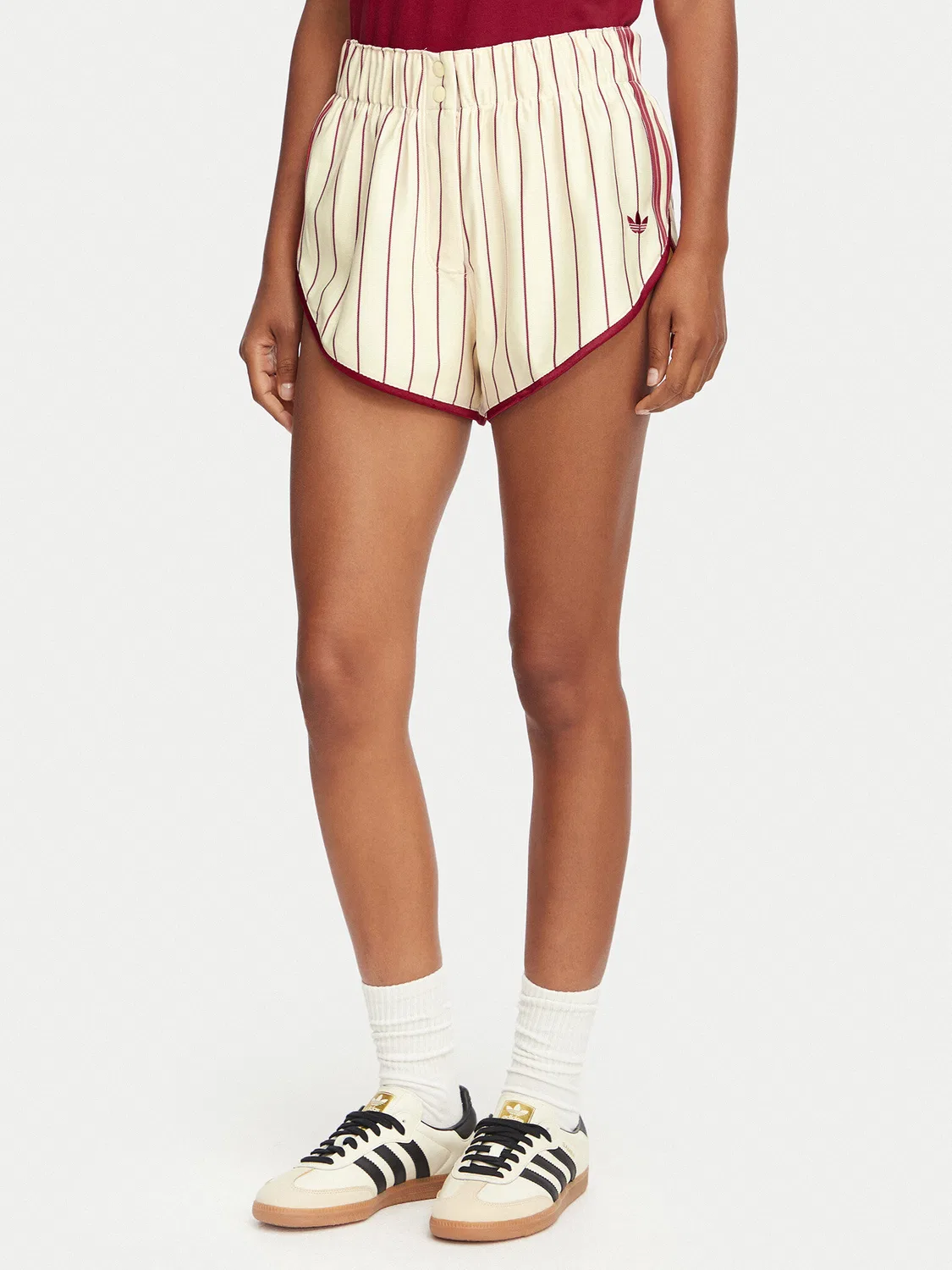 Женские спортивные шорты свободного кроя Pinstripe Firebird Adidas, кремовый
