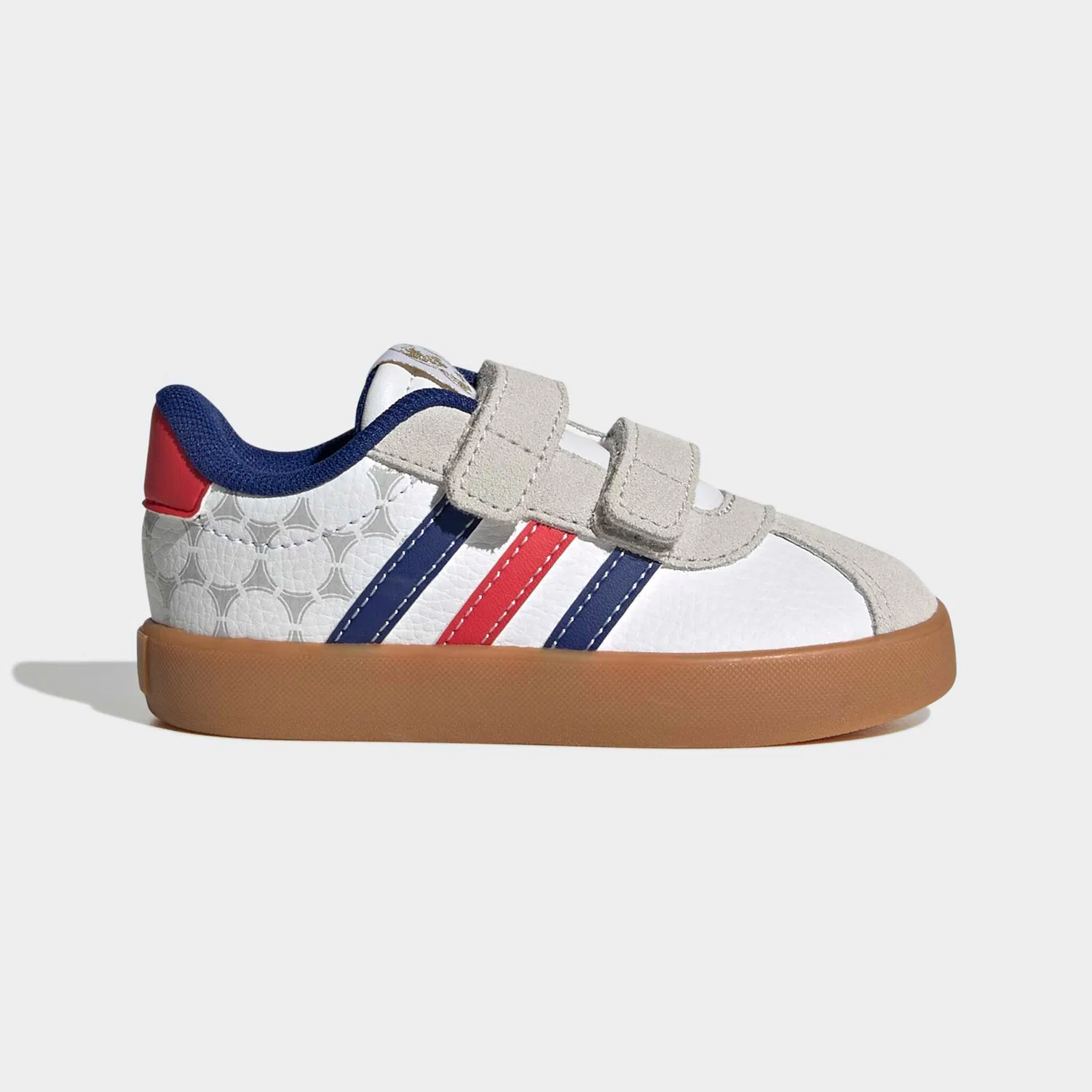 Детские кроссовки с липучками Adidas Sportswear VL Court 3.0, Cloud White/Pure Ruby/Mystery Ink — фото 2