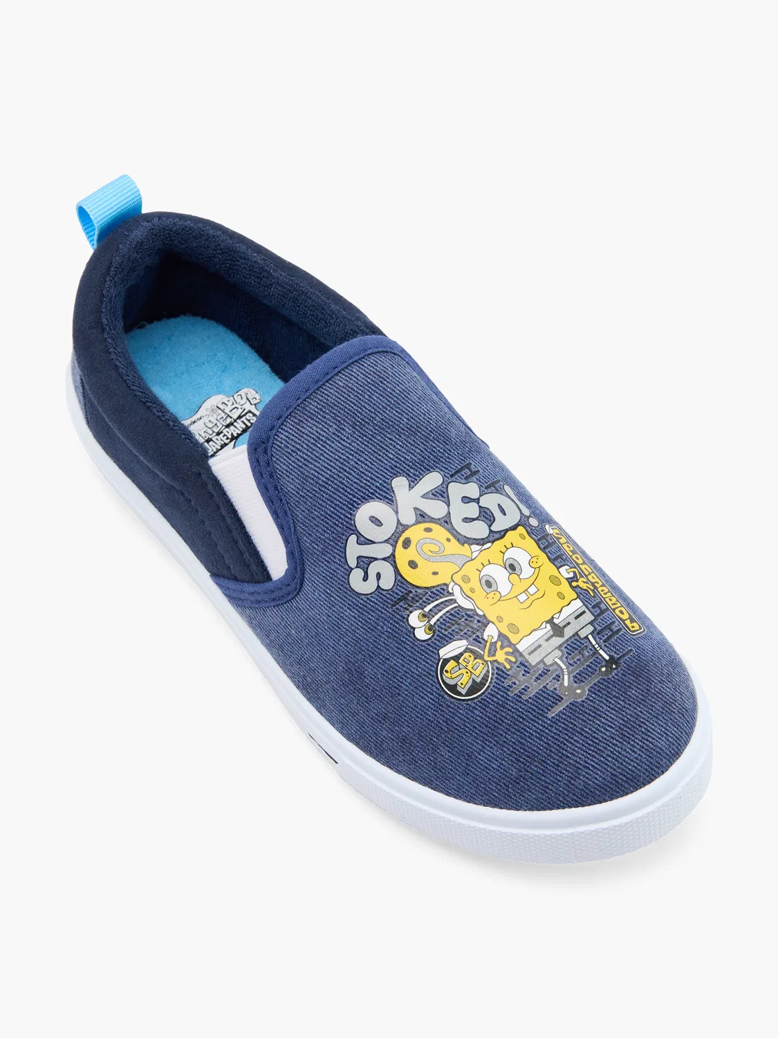 Мальчиковые закрытые тапочки SpongeBob, синий — фото 2