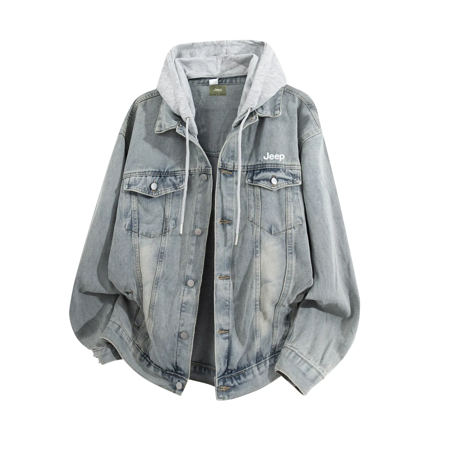 Детский джинсовый жакет с капюшоном, прямой крой, Jeep, Yellow Mud Grey Cap